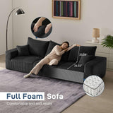 Sectional Modern Sleeper Sofa Couches for Living Room-113'' Black 3 Seater U-Shaped Lounge Cloud Couch-No Assembly Modular Corduroy Convertible Sponge Compression Sofas with Chaise for Home House Living&Giving