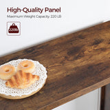 MAHANCRIS Bar Table, 35.4" Counter Height Pub Table, Industrial Rectangular Hightop Table, Kitchen Dining Bar Height Tables with Footrest, for Narrow Space, Rustic Brown and Black BTHR1901 MAHANCRIS