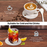 Acejoz Drink Coasters with Holder for Coffee Table, Absorbent Coaster Sets of 6, Marble Style Ceramic Coaster for Wooden Table, Suitable for Kinds of Cups, Home Decor, 4 Inches Acejoz
