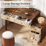 Tribesigns Vanity Desk with 5 Drawers, 51-Inch Makeup Vanity Table for Women Girls, Wooden Dressing Table Set for Makeup Room, Bedroom (Without Mirror & Stool) Tribesigns