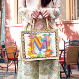 5D Diamond Art Painting Tote Bag Kit, DIY Painting Handbag Kits, Art Bag for Home Organizer (Single Side Dot Diamond)-M-1 WoodArtSupply