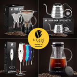 Bean Envy Milk Frother Handheld for Coffee - Electric Hand Blender, Mini Drink Mixer Whisk & Coffee Foamer Wand with Stand for Lattes, Cappuccino, Matcha and Hot Chocolate - Kitchen Gifts - Black Bean Envy