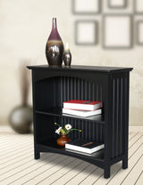 eHemco 2 Tier Bookcase with 2 Arched Supports, 29 Inches, Black eHemco