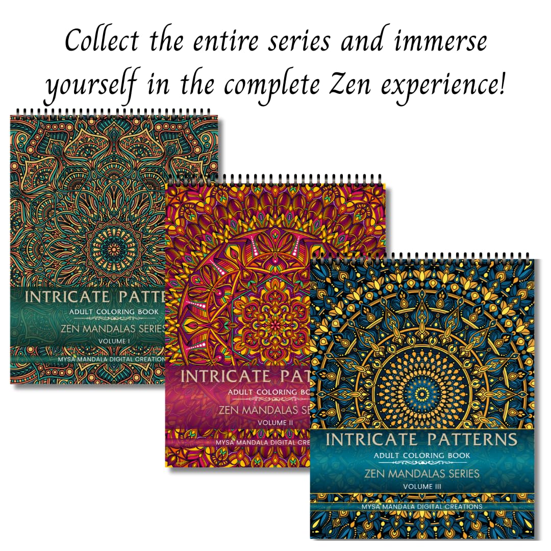 Intricate Patterns Adult Coloring Book - Zen Mandalas Series - Volume III WoodArtSupply