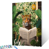 Tucocoo Leopard on Toilet DIY Paint by Numbers for Adults Bathroom Animal DIY Digital Oil Painting Jungle Wild Animals Painting Kits Canvas Acrylic Paint Funny Room Decor 20x16 Inch （Without Frame ） Tucocoo