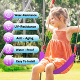 AOBOTE Ninja Warrior Obstacle Course for Kids,2x56ft Slackline with 12 Accessories,Saucer Swing with 360 Degree Rotating Wheel,Ninja Course for Kids Outside(AB010001-3) AOBOTE