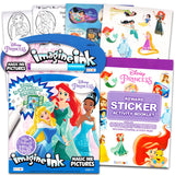 Disney Princess Imagine Ink Book and Sticker Book Set (Bundle Includes 2 Books and Mess Free Marker) Disney
