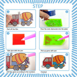 Lesonwo 10 PCS 5D Diamond Art Keychain, DIY Painting Keychains Kit, Truck 5D Diamond Art Keychains for Kids Adults Lesonwo