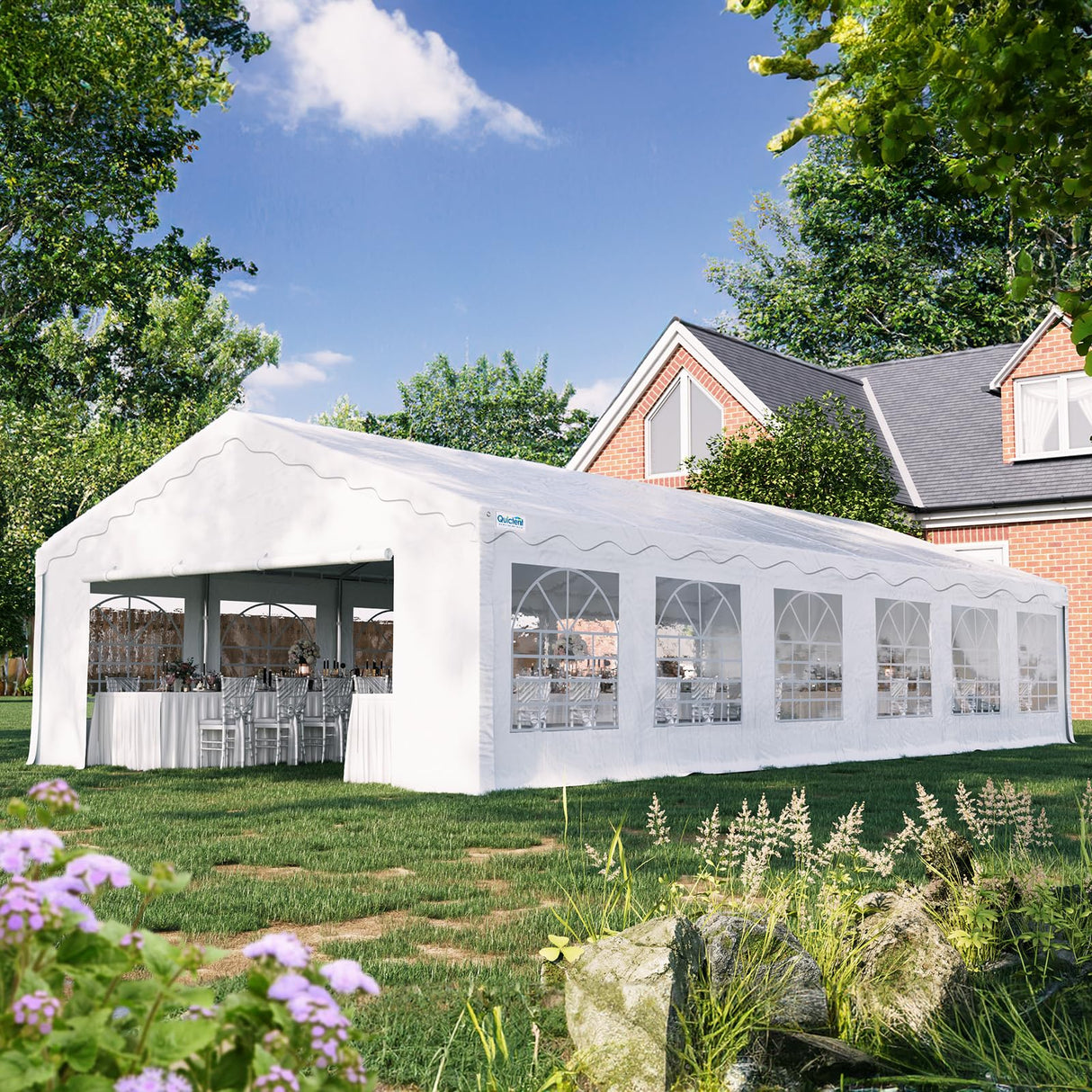 Quictent 20x40 Party Tent Heavy Duty Upgraded Galvanized Outdoor Canopy Tent Carport Wedding Event Shelter Wedding Tents for Parties with Storage Bags Quictent