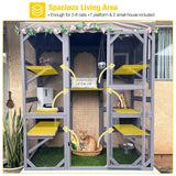 Aivituvin Catio Outdoor Cat Enclosure Large Cat House for Mulitiple Cats Walk in Cat Cage with Tarp Roof 70" Aivituvin