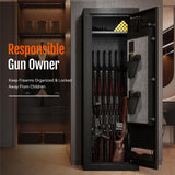 KAER 15 Biometric Gun Safe for Rifles and Pistols,Gun Cabinet with Fingerprint/Keypad/Key Access,Rifle Safe with Removable Shelf and Pistol Pocket.[No Assembly Required] KAER