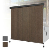 Shade&Beyond Outdoor Roller Shades 6' W x 8' H Mocha Patio Roll Up Blinds with Aluminum Valance 220GSM Exterior Shade Cloth Roll for Porch Gazebo Pergola Balcony Backyard Shade&Beyond