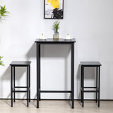 Finnhomy Rustic Black High Top Bar Table – 23.6" Square Cocktail Table for Small Spaces Finnhomy