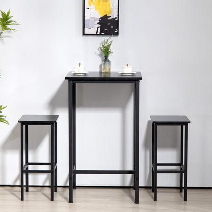 Finnhomy Rustic Black High Top Bar Table – 23.6" Square Cocktail Table for Small Spaces - WoodArtSupply