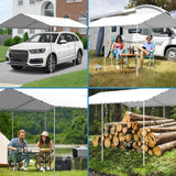 10 x 20 ft Canopy Replacement Cover for Carport, Heavy Duty Waterproof & UV Protected Garage Top Tent Shelter Tarp, Tear-Resistant Car Shed Tarpaulin Cover with 48 Ball Bungees (Cover Only) Elecoman