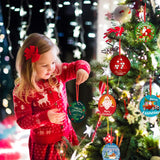 Sublimation Ornament Blanks 20 PCS Double Sided Personalized Christmas Ornaments with Red String Christmas Ornaments Sublimation for Halloween Xmas Tree Decor & DIY Handmade Crafts Upspotie