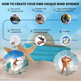 10 Pack 8 Inch Sublimation Wind Spinner Blanks, 3D Aluminum Wind Powered Kinetic Sculpture, Spinner Suspension Trim for Yards & Gardens（Round） XIHEYOMI