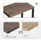 Acovy Real Solid Wood End Tables, Side Tables, Small Table with 2-Tier Storage Shelf, Nightstand for Living Room, Bedroom, Office, Bathroom, Rustic Acovy