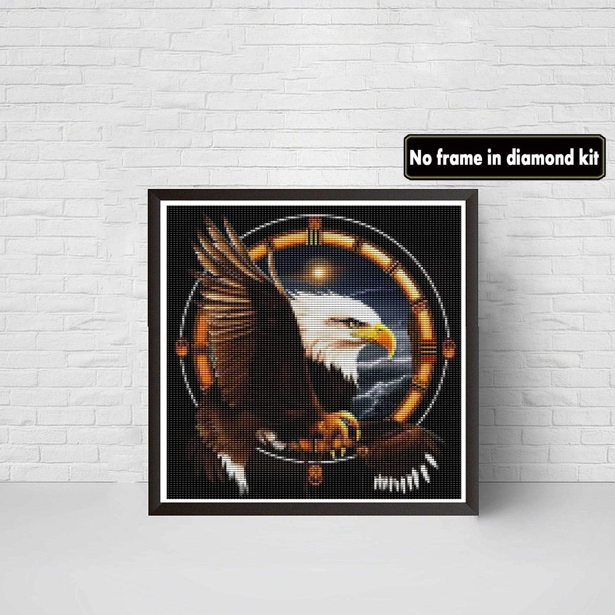 VAIIEYO 5D Diamond Art Kits for Adults Eagle, Diamond Painting Dreamcatcher, Paint by Numbers Animal Bird Full Drill Round Rhinestone Craft Canvas for Home Wall Decor Gift 35x35 cm VAIIEYO