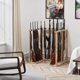 amoard Indoor Gun Rack Corner Wood Heavy Gun Rack Rifle Stand Display Shotgun Organizer and Storage Racks Stable Support for 15 Guns amoard