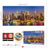 Educa - Panorama Puzzles - New York City Skyline - 3000 Piece Jigsaw Puzzle - Puzzle Glue Included - Completed Image Measures 47.24"x 37.79" - Ages 14+ (19948) Educa