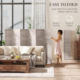 HOMCOM 6 Panel Pegboard Display with 500 Hook Holes, Wood Room Divider Wall, 5.6Ft Folding Privacy Screens, Portable Freestanding Wall Organizer for Bedroom Reading Room, Natural HOMCOM