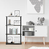 Furinno Turn-N-Tube 4-Tier Multipurpose Shelf Display Rack, Square Tube, French Oak Grey/Black Furinno