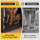 BOINN Large Dog Crate Furniture, 63 inch Heavy Duty Double Dog Crate with Divider, Extra Large Dog Kennel Furniture with Removable Trays for Medium Large Dogs BOINN