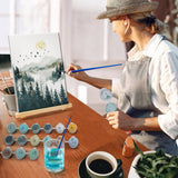 YOYA Framed Paint by Numbers Kit for Adults - Mountain Adult Paint by Number Kits on Canvas with Easel, DIY Mountain Moon Paint by Number Framed Canvas for Home Wall Decor 8x12 Inch YOYA
