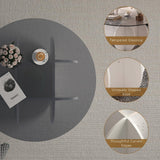 HedoAjim Round LED Coffee Table with Glass Top,Center Table with Storage for Living Room,Small Spaces, Office, and Lounge,32" White and Grey Glass Coffee Table with Smart Music Lamp HedoAjim