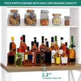 YITAHOME White Microwave Stand and Bakers Rack with Power Outlet, Durable Kitchen Pantry Cabinet and Storage Shelves YITAHOME