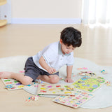 GRINNNIE Wooden Peg Puzzle for Toddlers 2 3 4 Years Old, 4 PCS Montessori Educational Learning Puzzles Set-Numbers, Letters, Animals and Fruits, Great Preschool Gifts for Girls and Boys GR GRINNNIE