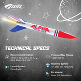 Estes 1225 Alpha Rocket-Building Kit, Intermediate Flying-Rocket-Model Kit for Ages 10+ Estes