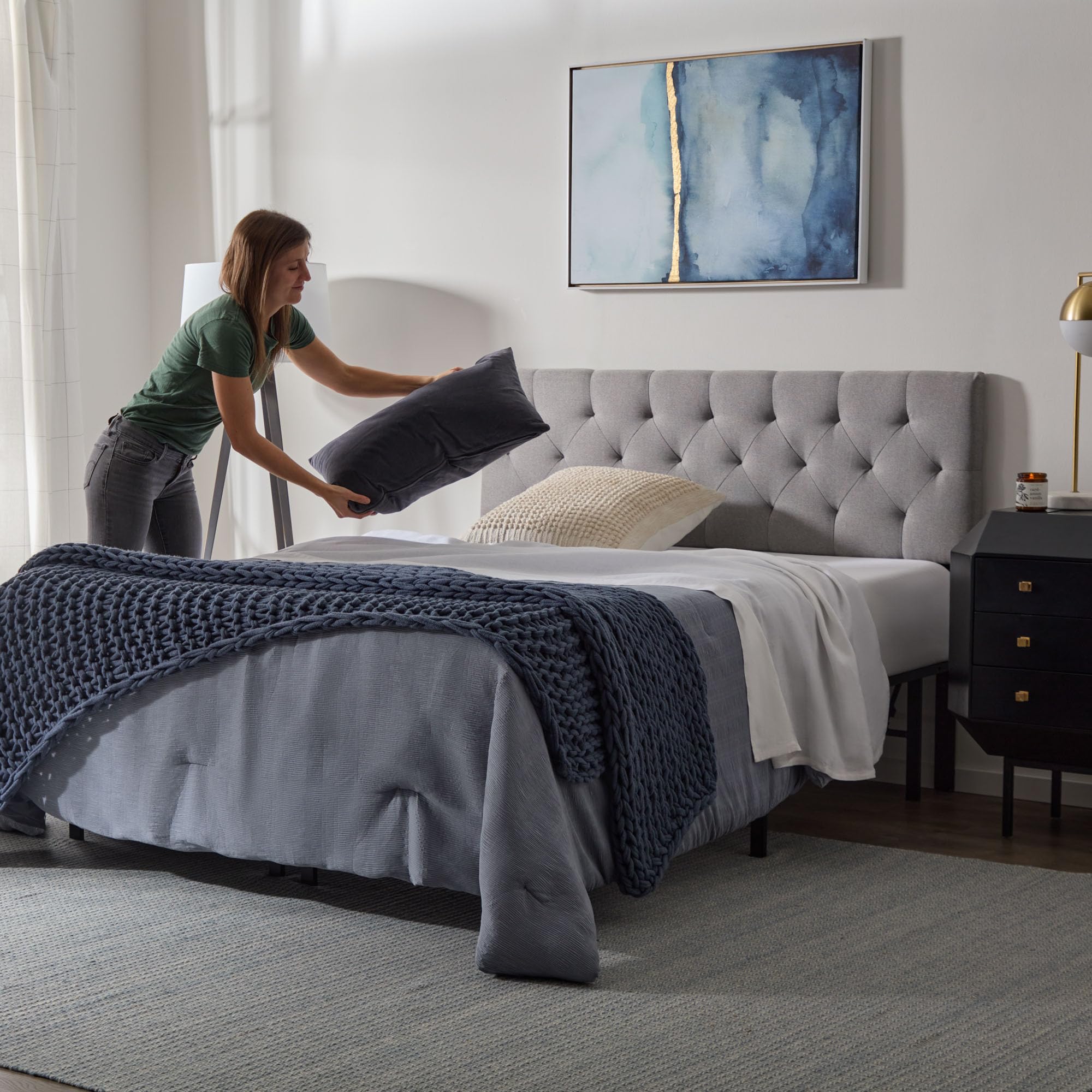 Lucid Mid-Rise Upholstered Headboard - Thumbnail 3