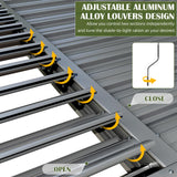 VIWAT Aluminum 10x20 FT Louvered Pergola, Outdoor Pergola with Adjustable Louvered Roof Outdoor Patio Shade Cover, Waterproof & Rustproof Aluminum Gazebo for Backyard and Garden, Gray VIWAT