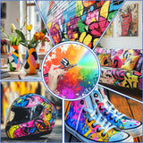 Airbrush Paint - 43 Colors Air Brush Paint Set with 2 Thinners, Ready to Spray Acrylic Pigments for Paintings, Water-Based Acrylic Dye for Metal, Plastic, Canvas, Wood, Leather, Shoes - 20ml/Bottle ART Hoom