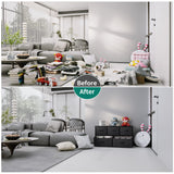 YITAHOME Wide Storage Tower with 5 Drawers - Fabric Dresser, Organizer Unit for Bedroom, Living Room, Closets - Sturdy Steel Frame, Easy Pull Fabric Bins & Wooden Top (Black/Grey) YITAHOME