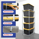 SafeRacks 5-Tier Steel Tote Rack WS-BR27 - Maximize Space, Declutter, NSF Certified, Bin Storage for Garage, Pantry, Kitchen, 31" x 23" x 68" (Silver, 1 Pack) SafeRacks