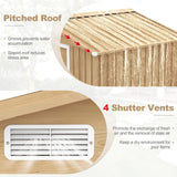 Goplus 6' x 4' Woodgrain Outdoor Storage Shed, Galvanized Metal Tool House Organizer w/ 4 Vents, Lockable Doors, Waterproof Garden Sheds & Outdoor Storage for Backyard, Lawn, Patio, Natural Goplus