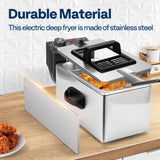 VIVOHOME Electric Deep Fryer with 3L / 13 Cup Oil Capacity, Stainless Steel Oil Fryer with Temperature Control and Lid VIVOHOME