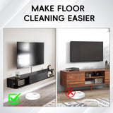 Pmnianhua Floating TV Stand with Drawer,59'' Wall-Mounted TV Cabinet,Floating TV Console,Under TV Entertainment Shelf with Storage for Bedroom Living Room(Black) Pmnianhua