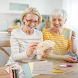 kasateri 4 Sets Beginner Embroidery Kit, Embroidery Kit for Beginners Adults Easy Hand Embroidery with Tools Bamboo Hoop Stamped Cloth Starter Cross Stitch Kits Needlepoint Craft Kits for Adults kasateri