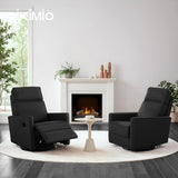 LIKIMIO Recliner Chair, 360° Swivel High-Back Faux Leather Rocking Chair with Upholstered Comfort, Single Sofa for Nursery, Living Room, Black LIKIMIO
