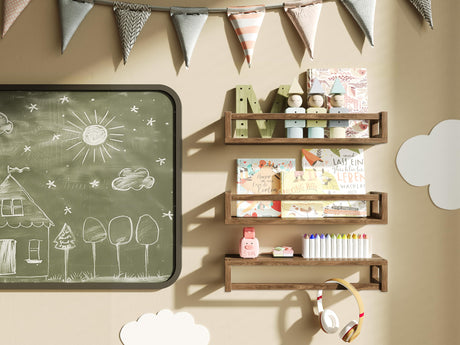 TidyCorner Upgraded Thick Floating Shelves - Multi-Use Wall-Mounted Bookshelves for Kids and Nursery, Ideal for Books, Toys, Spice Rack, Decor - Walnut Brown TidyCorner