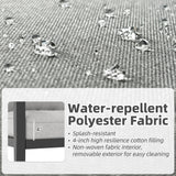 Outdoor Aluminum Furniture Set,4 Piece Patio Conversation Sets,Removable & Washable Cushion,Ink Color Tempered Glass Table Light Grey GAOMON