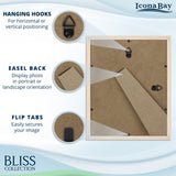 Icona Bay 8x10 Light Oak Picture Frame with Removable Mat for 5x7 Photo, Modern Style Wood Composite Frame, Table Top or Wall Mount, Bliss Collection Icona Bay