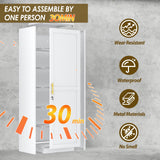 pozdeg 67" Metal Storage Cabinet with Lock, Tall Narrow Office File Cabinets with 5 Adjustable Shelves, Metal Steel Locker for Home, School, Office, Garage or Gym (White) pozdeg