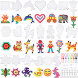 20 Pieces 5mm Fuse Beads Pegboards Clear Animal Shape Plastic Pegboards Craft Tray with 20 Pieces Colorful Cards for Kids DIY Craft Beads AUGSUN