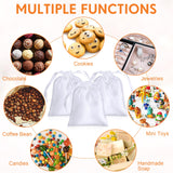 Cosblank 24 Pcs Sublimation Drawstring Bags Bulk 7x9 Inch Satin White Sublimation Gift Bags Reusable Heat Press Goodies Pouch for Christmas Party Favors Cosblank