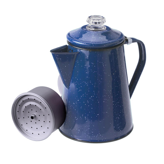 GSI Outdoors Percolator Coffee Pot | Enamelware Campfire Coffee Boiler Kettle for Outdoor Camping Cookware, Cabin, RV, Kitchen, Hunting & Backpacking